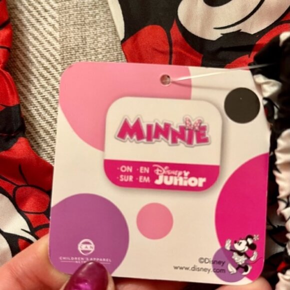 Disney Junior  NWT Girl's Red Minnie Mouse Jacket With Hood Ears Bows Size 6 - Picture 11 of 13